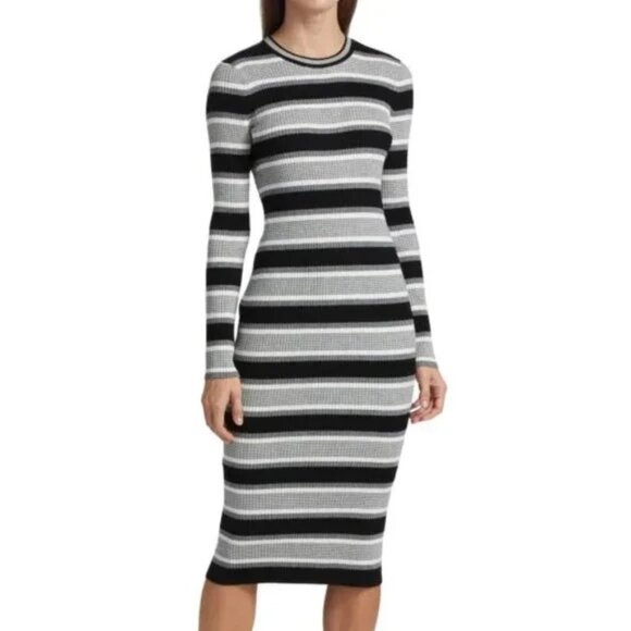 Theory Striped-Knit Midi Dress - Picture 12 of 13